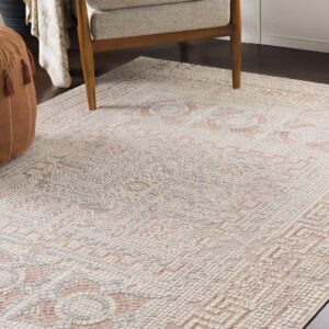 Mark&Day Area Rugs, 5x7 Herblay Global Rose Area Rug, Camel Beige Grey Carpet for Living Room, Bedroom or Kitchen (5'1" x 7'3")