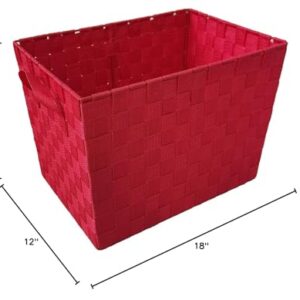 ITALIA 3-pack Large Nylon Basket Red color Size: 15 x 10 x 8" H