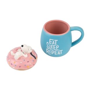 Snoopy Mug with Lid | 50 cl / 500 ml / 16.9 oz - 14.3 x 10.7 x 16.7 cm | Coffee Mug | Tea Mug | Cool Gifts | Snoopy Gifts