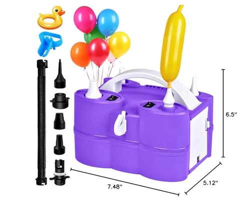 Keaibuding Balloon Pump Electric 3-in-1 Portable Air Pump for Inflatables and Balloons, Fast Inflation for 260q Foil Mylar Latex Double-Stuffed Balloons, Inflator Deflator for Pool Floats Air Bed