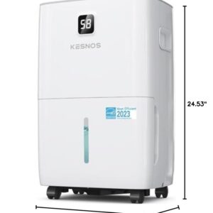 Kesnos 80 Pints Energy Star Dehumidifier for Home & Basement with Drain Hose, Front LED Display and 1.06 Gal Water Tank, Ideal for Spaces up to 5,500 Sq. Ft., Featuring Auto Defrost & Timer Function