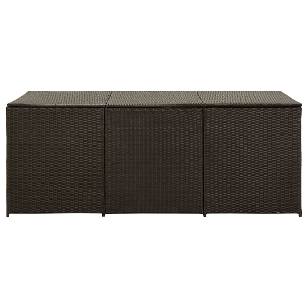 loibinfen Patio Storage Box Deck Storage Box Outdoor Storage Box Indoor Wicker Storage Bin for Patio Furniture Cushions, Pillows, Garden Tools, Poly Rattan Brown, 70.8"x35.4"x29.5" -AA