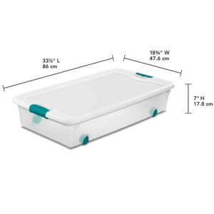 Sterilite 4 Set of 56-Quart Wheeled Storage Bin & 6 Set of 18-Quart Plastic Storage Container w/Latching Lid and Clear Base for Home Organization