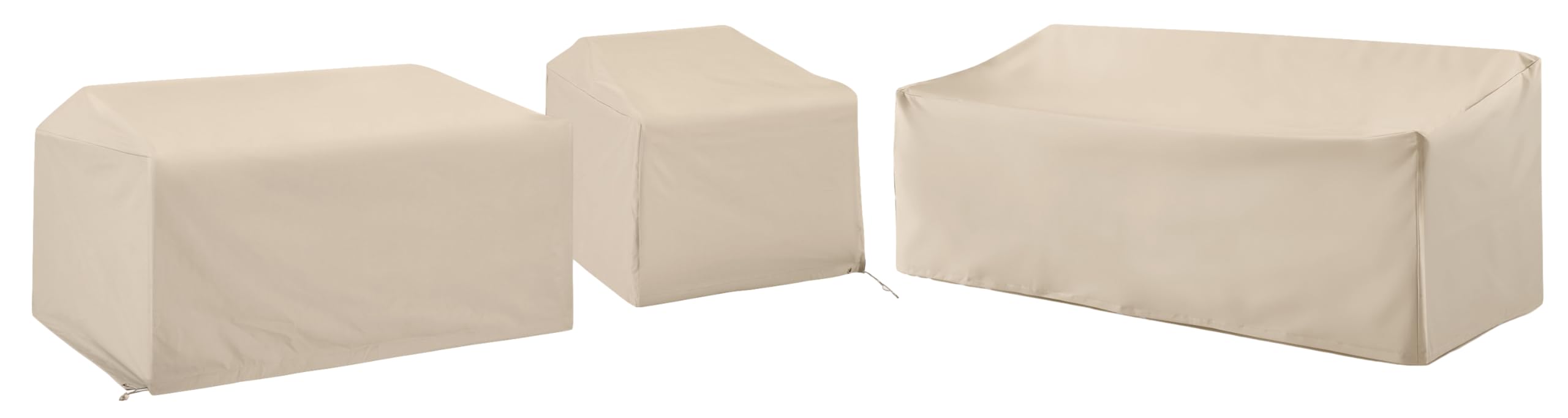 Crosley Furniture Patio Furniture Covers, Waterproof 3-Piece Cover Set for Outdoor Sectional Sofa Sets, Tan