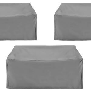 Crosley Furniture Patio Furniture Covers, Waterproof 3-Piece Outdoor Sectional Loveseat Cover Set, Gray