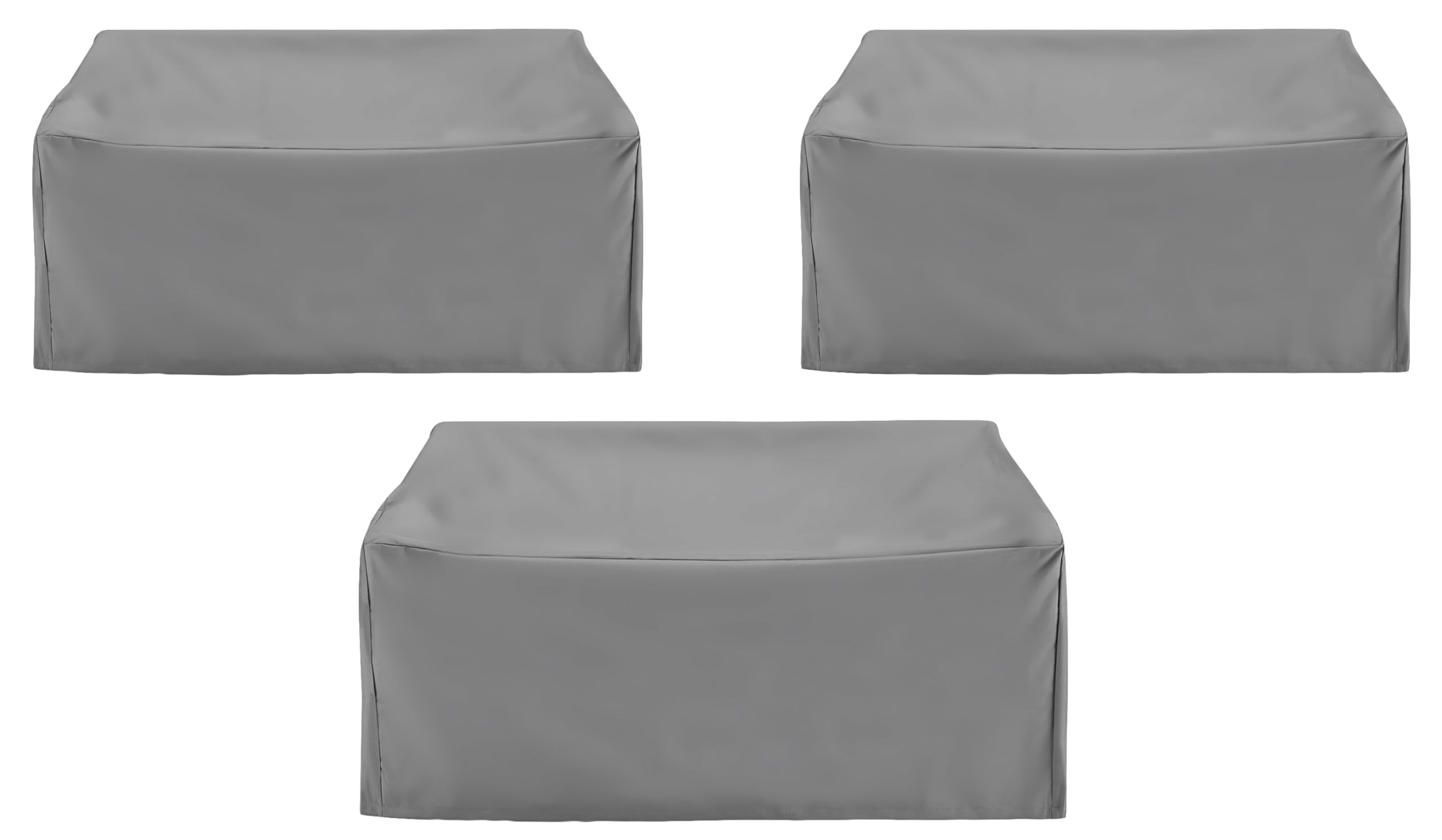 Crosley Furniture Patio Furniture Covers, Waterproof 3-Piece Outdoor Sectional Loveseat Cover Set, Gray