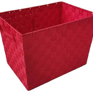 ITALIA 3-pack Large Nylon Basket Red color Size: 15 x 10 x 8" H