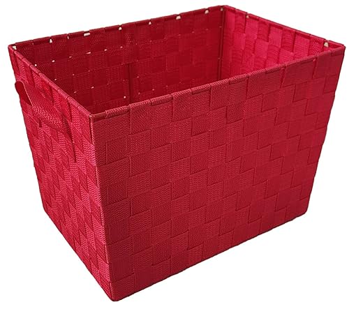 ITALIA 3-pack Large Nylon Basket Red color Size: 15 x 10 x 8" H