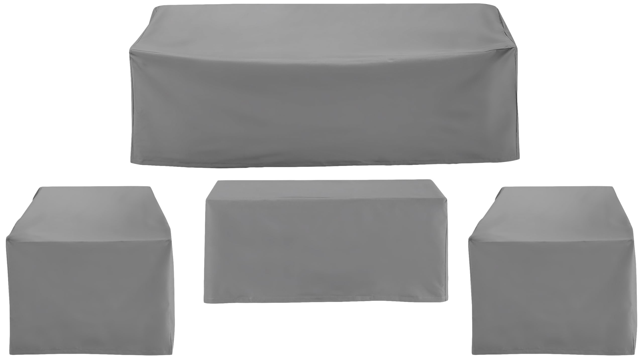 Crosley Furniture Patio Furniture Covers, Waterproof 4-Piece Cover Set for Outdoor Chairs, Sofa, Table, Gray