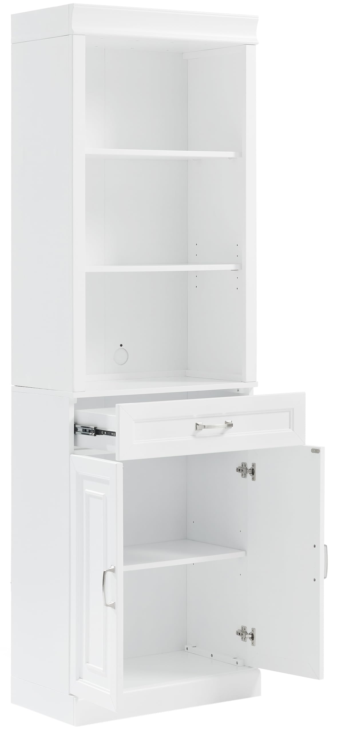 Crosley Furniture Stanton 2-Piece Storage Bookcase, Bookshelf Cabinet with Shelves, Kitchen and Living Room, White