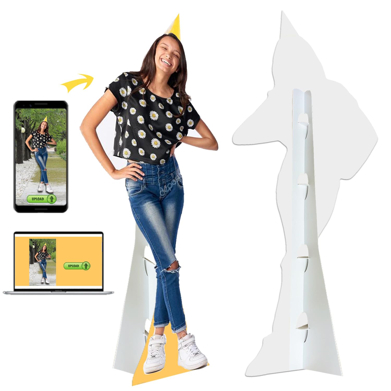 Customizable! Custom Photo PVCboard Cutout with Easel Stand，Perfect for Wedding & Birthday Party and Holiday ，Personalized High Resolution Stand Up Custom Cutout，Super Easy Assembly (6feet)