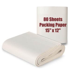 15" x 12" packing paper sheets for moving supplies, newsprint paper for moving boxes, wrapping paper for moving, shipping, packaging, small packing box, dishes glasses box mailers 0.88 lbs, 80 sheets