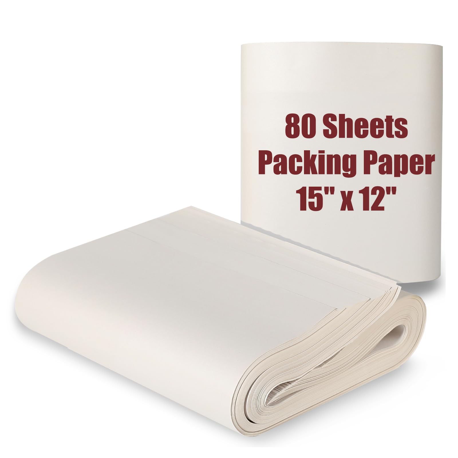 15" x 12" Packing Paper Sheets for Moving Supplies, Newsprint Paper for Moving Boxes, Wrapping Paper for Moving, Shipping, Packaging, Small Packing Box, Dishes Glasses Box Mailers 0.88 lbs, 80 Sheets