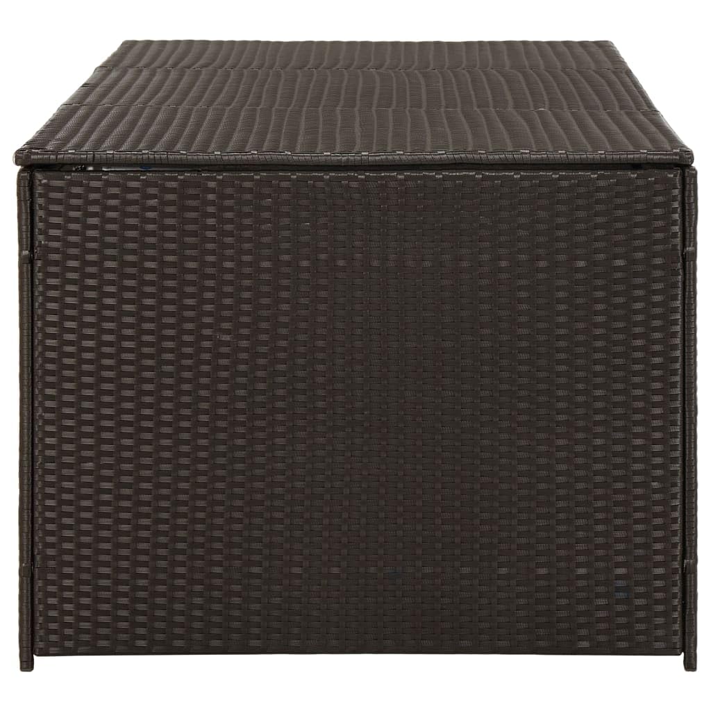 loibinfen Patio Storage Box Deck Storage Box Outdoor Storage Box Indoor Wicker Storage Bin for Patio Furniture Cushions, Pillows, Garden Tools, Poly Rattan Brown, 70.8"x35.4"x29.5" -AA