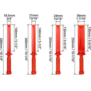 QWORK Plastic Chisel Scraper Set, 3/4", 7/8", 1", 1-1/2" Chemical Resistant Scraper Tool, No-marring Plastic Razor Scraper Remover Tool, Plastic Chisel Set for Removes Debris, Adhesives, Film, Paint