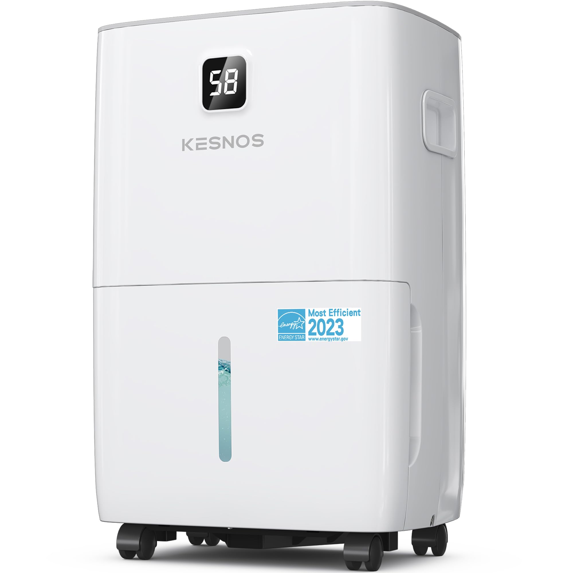 Kesnos 80 Pints Energy Star Dehumidifier for Home & Basement with Drain Hose, Front LED Display and 1.06 Gal Water Tank, Ideal for Spaces up to 5,500 Sq. Ft., Featuring Auto Defrost & Timer Function