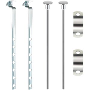 enhon 2 pack universal lavatory pop up drain lift rod, linkage, and spring clip kit, replacement for pf0906-ch, bathroom sink stopper pull pivot rod assembly, chrome