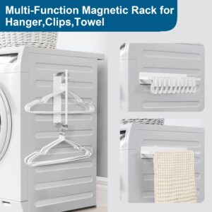 EASTTOWEST Magnetic Hanger Organizer Stacker,Clothes Hanger Storage Rack,Hanger Holder for Closet Laundry Room Washing Machine,White