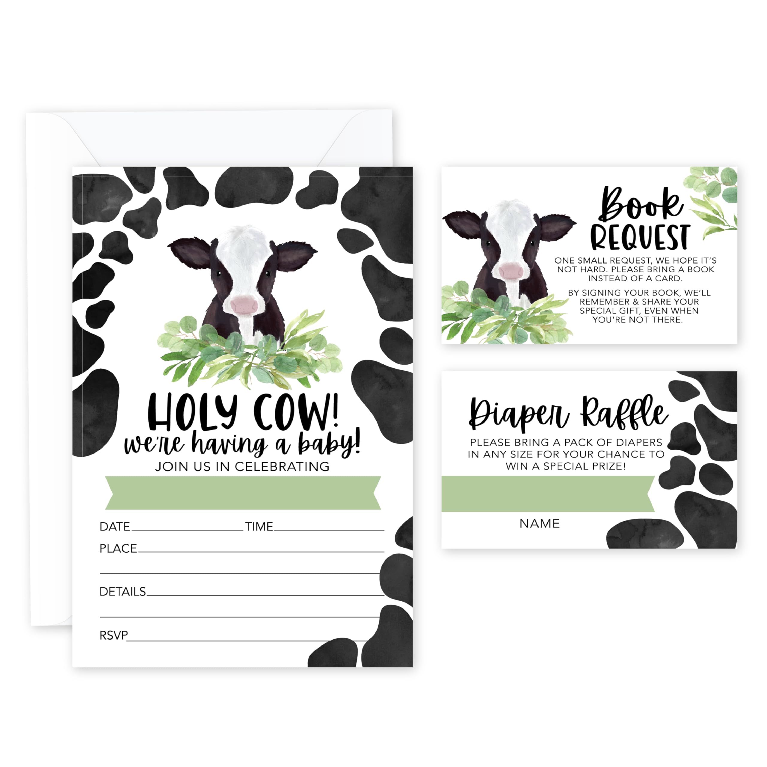 Hadley Designs 15 Holy Cow Baby Shower Invitations Gender Neutral Baby Girl Baby Shower Invitations For Girl Cow Theme, Boy Baby Shower Invitations Boy Cow, Holy Cow Invitations For Baby Shower Girl