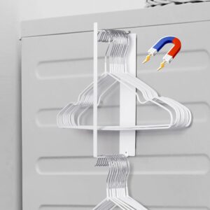 easttowest magnetic hanger organizer stacker,clothes hanger storage rack,hanger holder for closet laundry room washing machine,white