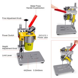 BERXOL Mini Drill Press, Benchtop Drill Press, Portable Electric Drilling Machine, CNC 795 Motor, B10 Chuck, Drill Bit and Clamp for Metal Wooden Jewelry DIY and Crafts Projects