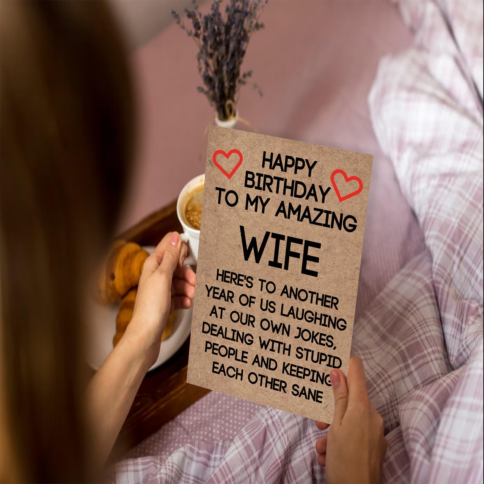 Ziwenhu Rude Wife Birthday Card from Husband, Best Gift for My Wife Birthday, Happy Wife Birthday Gift Ideas for Her, Humor Birthday Gifts for Wife