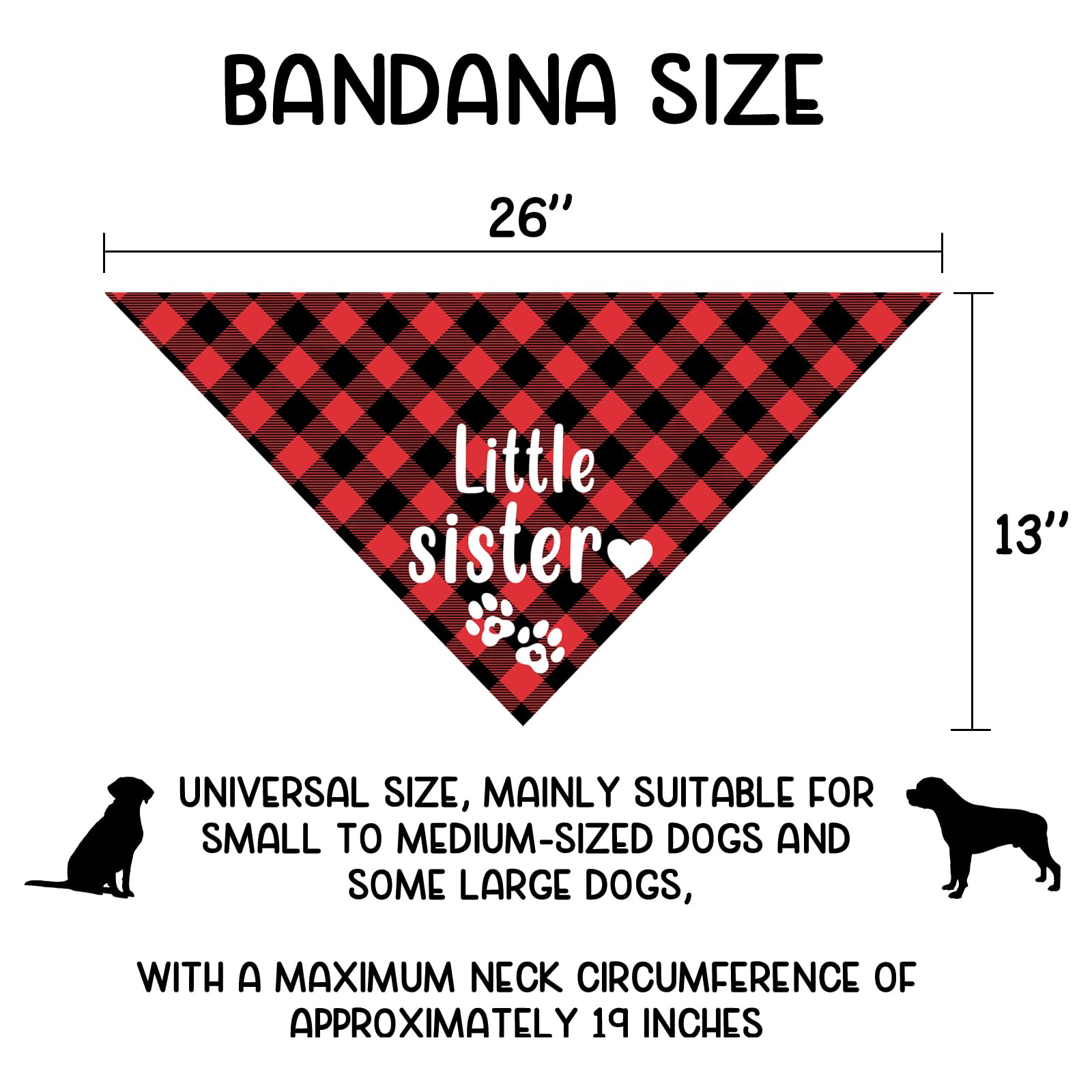 Little Sister Dog Bandana Pregnancy Announcement Gender Reveal Dog Bandana Photo Prop Pet Scarf Accessories for Pet Dog Lovers Gifts