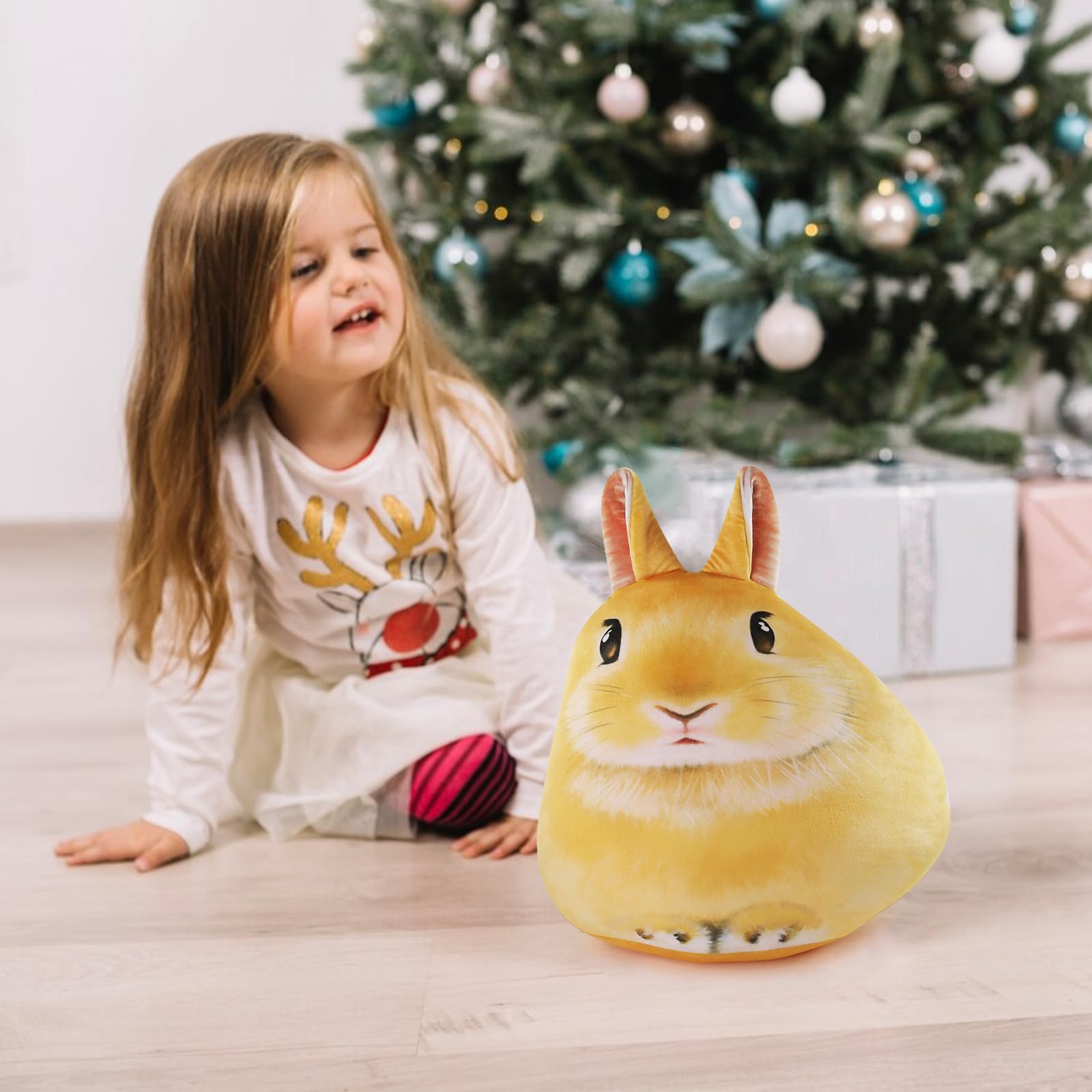 Sew Butiful 15" Easter Bunny Stuffed Animal, Soft Cute Plushies, Kawaii Rabbit Plush Toys, Throw Body Pillow Decoration Doll Gift for Kids Girls Boys(Yellow)