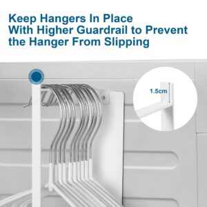 EASTTOWEST Magnetic Hanger Organizer Stacker,Clothes Hanger Storage Rack,Hanger Holder for Closet Laundry Room Washing Machine,White