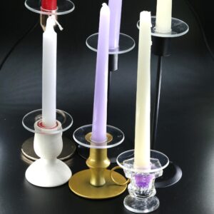 5-Pack Candle Rings for 22mm Taper Candle Reinforced Glass Bobeches Wax Drip Catcher Candle Drip Stopper