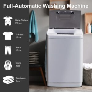 Outspurge Full Automatic Washer Machine,Portable Washing Machine for Household Use,0.9 Cu.Ft.Laundry Washer Spin with 10 Wash Programs& LED Display& Built-in Drain Pump,Ideal for RV,Camping