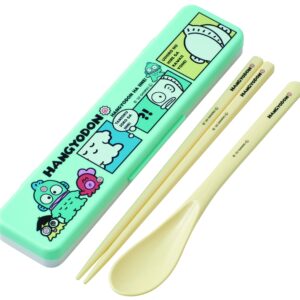 Hangyodon Utensil Set - Includes Reusable Fork, Spoon, Chopsticks and Carrying Case - Authentic Japanese Design - Durable, Dishwasher Safe - Comic