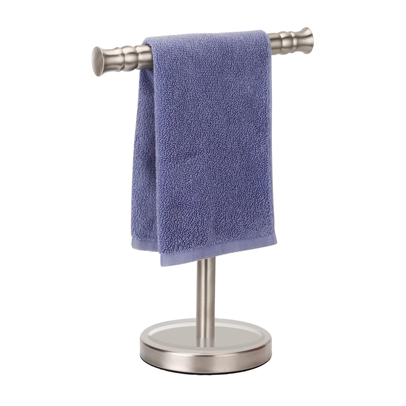 Sfemn Hand Towel Holder Stand for Bathroom Vanity Countertop SUS304 Stainless Steel T-Shape Free Standing Towel Rack Stand Towel Bar for Bathroom Kitchen (Brushed Nickel)