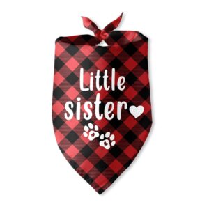 little sister dog bandana pregnancy announcement gender reveal dog bandana photo prop pet scarf accessories for pet dog lovers gifts