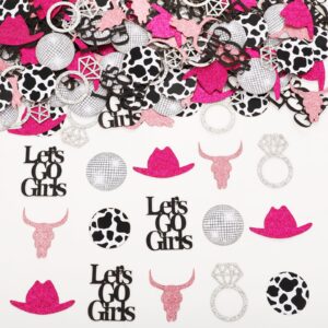 let’s go girls bachelorette party decorations, 200pcs let’s go girls confetti for table, disco cowgirl western nashville bridal shower engagement wedding supplies