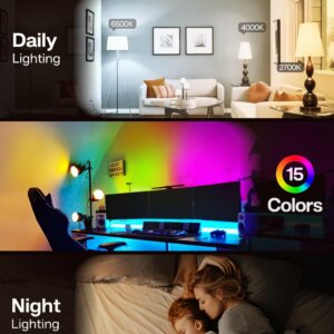 Eastiya Color Changing Light Bulb, 80W Equivalent, Remote Control Light Bulbs, 900LM, RGB Light Bulbs, E26 Base, 16 Color Choices, Timing, Dimmable, Multi-Color Light Bulbs, 4 Pack