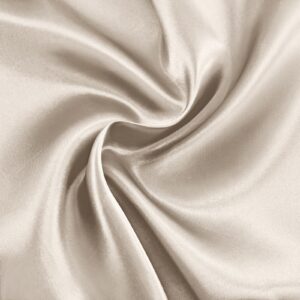 rudong m beige satin fabric by the yard, 1 yard x 60 inch wide silky charmeuse satin fabric, soft satin fabric for wedding decorations, bridal dress, sewing, accessories, diy crafts