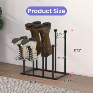 Free Standing Shoe Racks Shoe Storage Fit for 4 Pairs Boots Rack Organizer for Tall Boots Shoe Organizer for Dorm Room Closet Entryway Bedroom Patio Outdoor Hallway