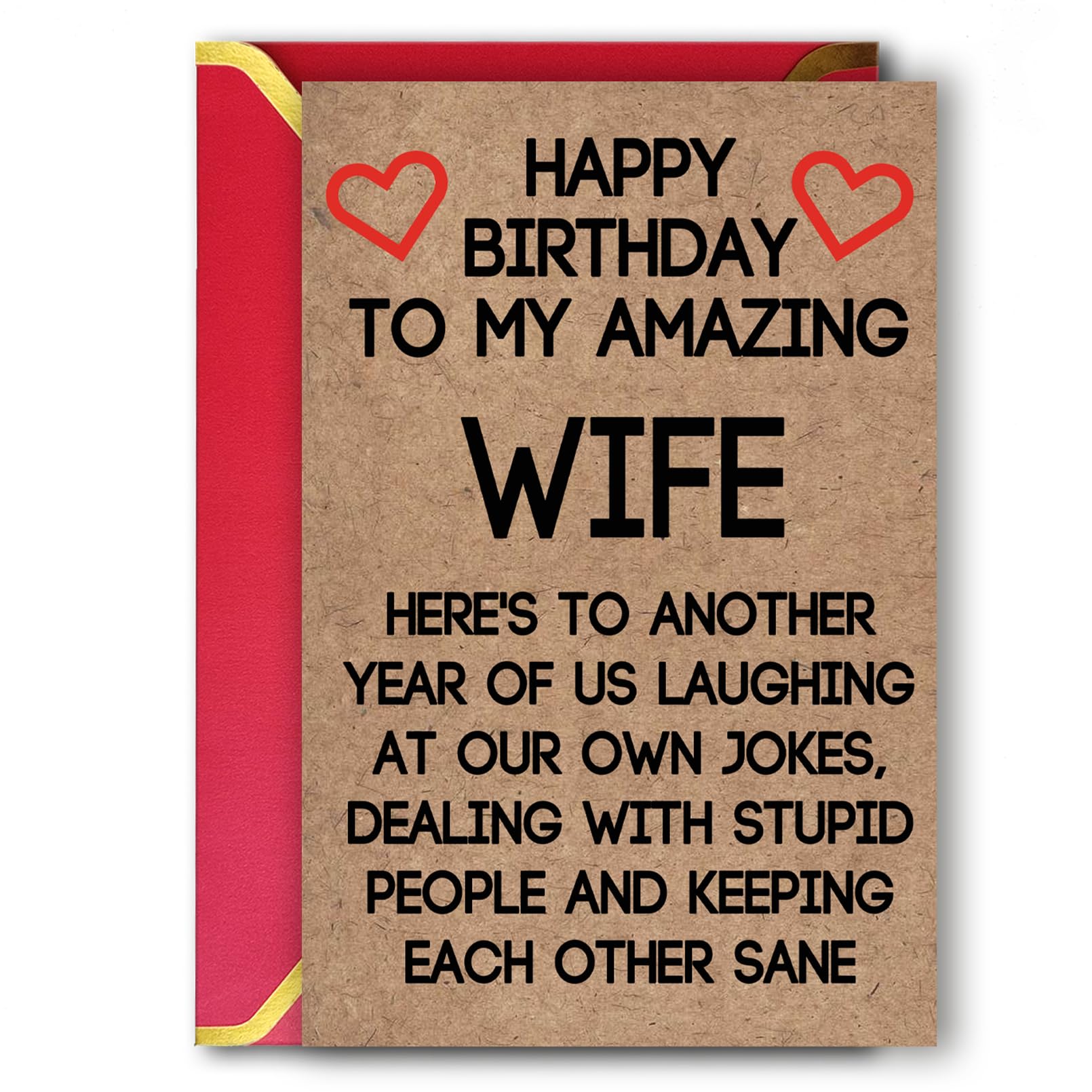 Ziwenhu Rude Wife Birthday Card from Husband, Best Gift for My Wife Birthday, Happy Wife Birthday Gift Ideas for Her, Humor Birthday Gifts for Wife