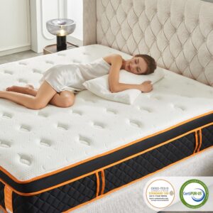 CHRIXANEIR Cal King Mattress 14 Inch, Hybrid Mattress, Medium Firm Gel Memory Foam Euro Top Mattress in a Box and Pocket Springs, CertiPUR-US Certified, Balance Support & Pain-Relief