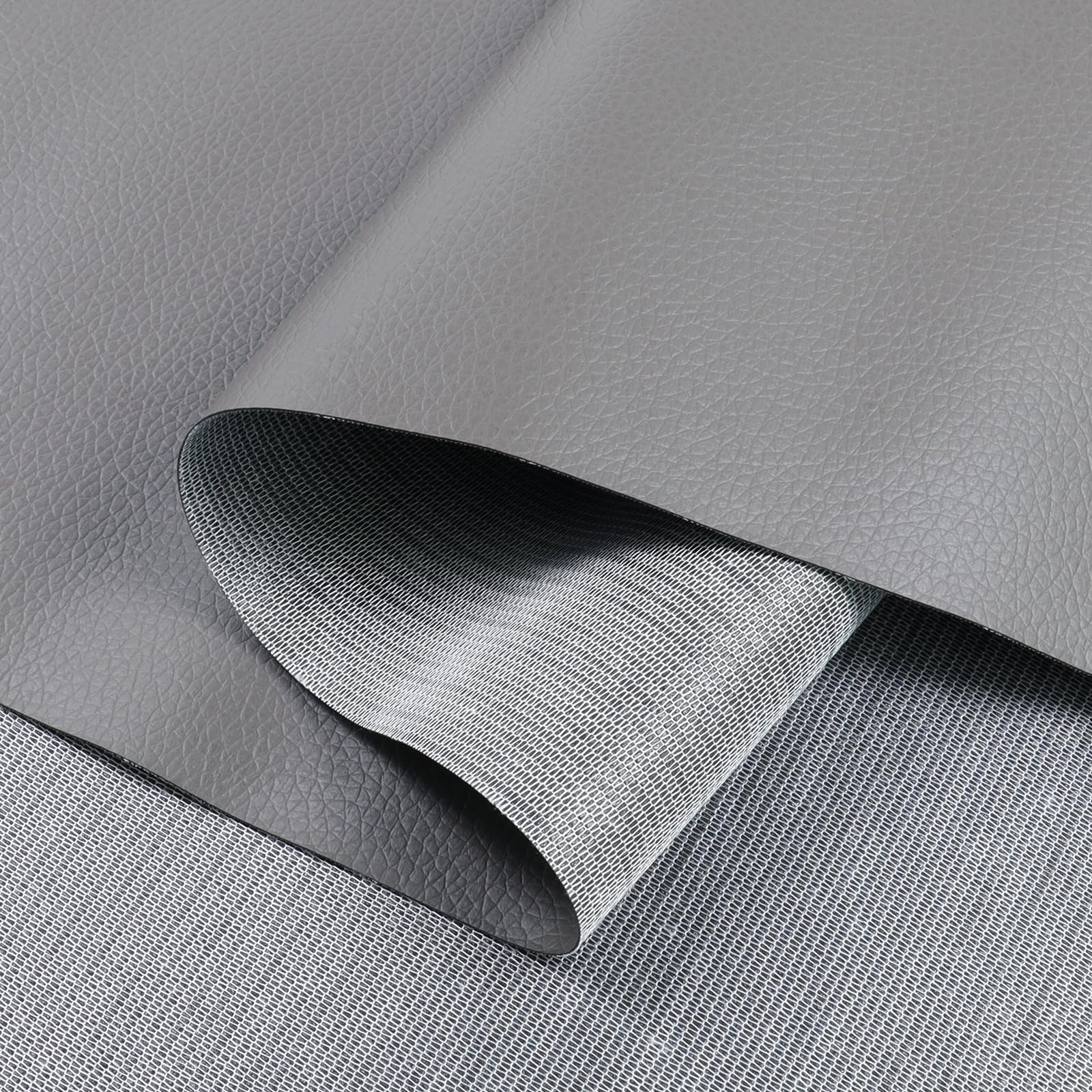 Faux Leather Sheets Soft Leather Fabric Upholstery Faux Leather Material 0.5mm Pleather Marine Vinyl Fabric for Sofa,Car Seat,Furniture Sew,Cover,DIY Project (1yard, Gray)