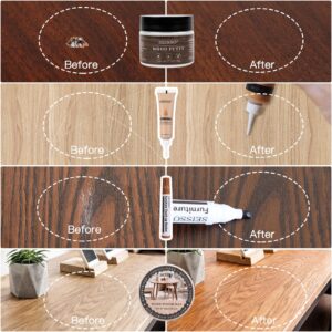 Wood Furniture Repair Kit- 40 Sets, Wood Fillers Hardwood Laminate Repair Kit with 18 Colors Oak Walnut, Wood Putty Touch Up Kit- Cover Wood Scratches, Stains, Holes for Table, Door, Veneer, Cherry