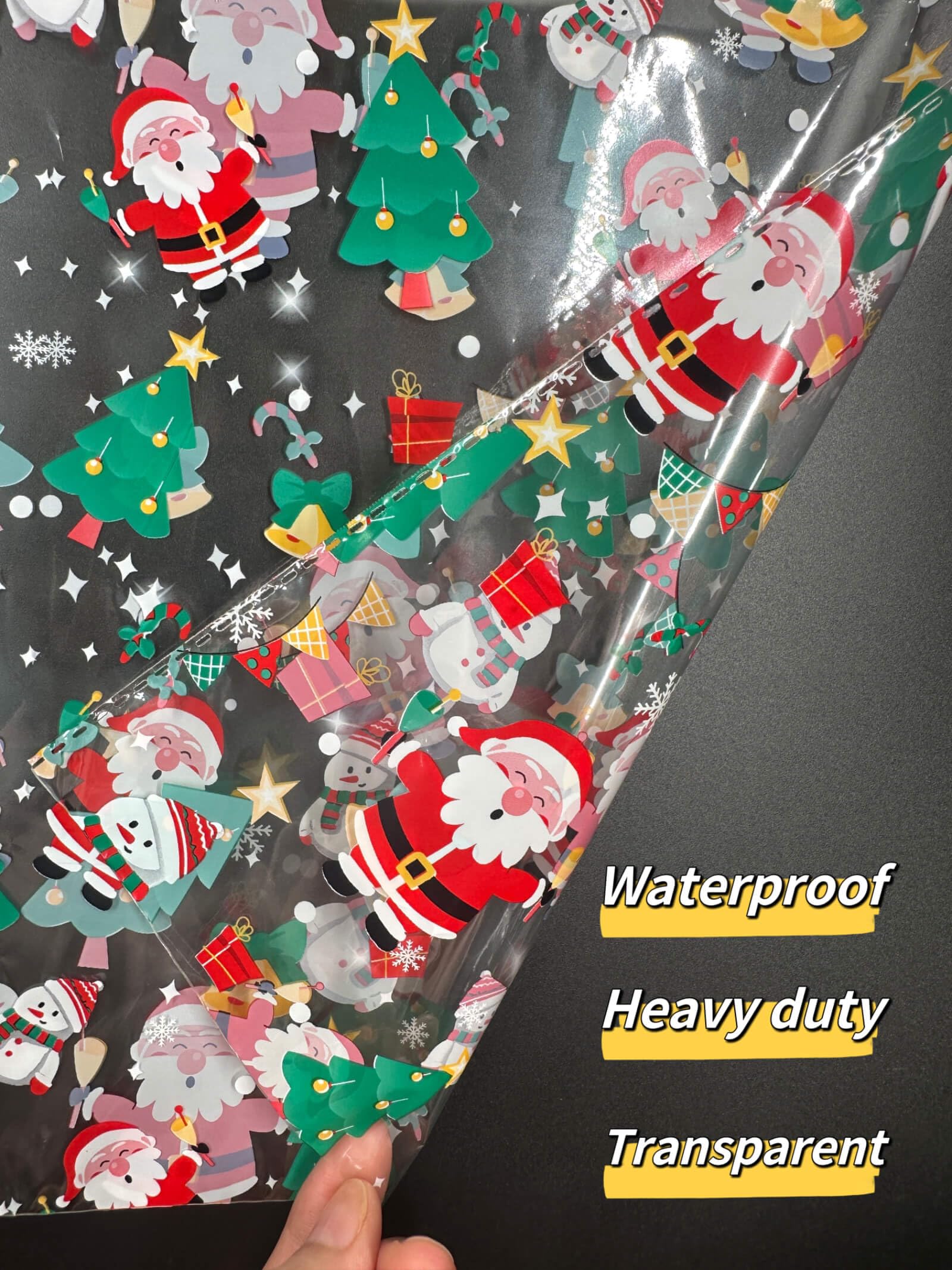 shareluck 24" x 30" Christmas Cellophane Bags for Gift Baskets - 2.5MIl Thicker Clear Basktes bags Large- Cello Bags (10 Pcs)