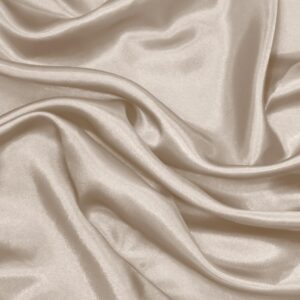 RUDONG M Beige Satin Fabric by The Yard, 1 Yard x 60 Inch Wide Silky Charmeuse Satin Fabric, Soft Satin Fabric for Wedding Decorations, Bridal Dress, Sewing, Accessories, DIY Crafts