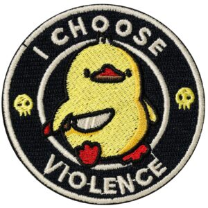 xmjy i choose violence patch, 3" embroidered meme patch with hook and loop backing, humorous funny morale patch for tactical backpacks, hats, lunch bags, vests, jackets