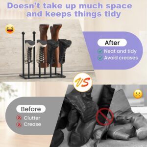 Free Standing Shoe Racks Shoe Storage Fit for 4 Pairs Boots Rack Organizer for Tall Boots Shoe Organizer for Dorm Room Closet Entryway Bedroom Patio Outdoor Hallway