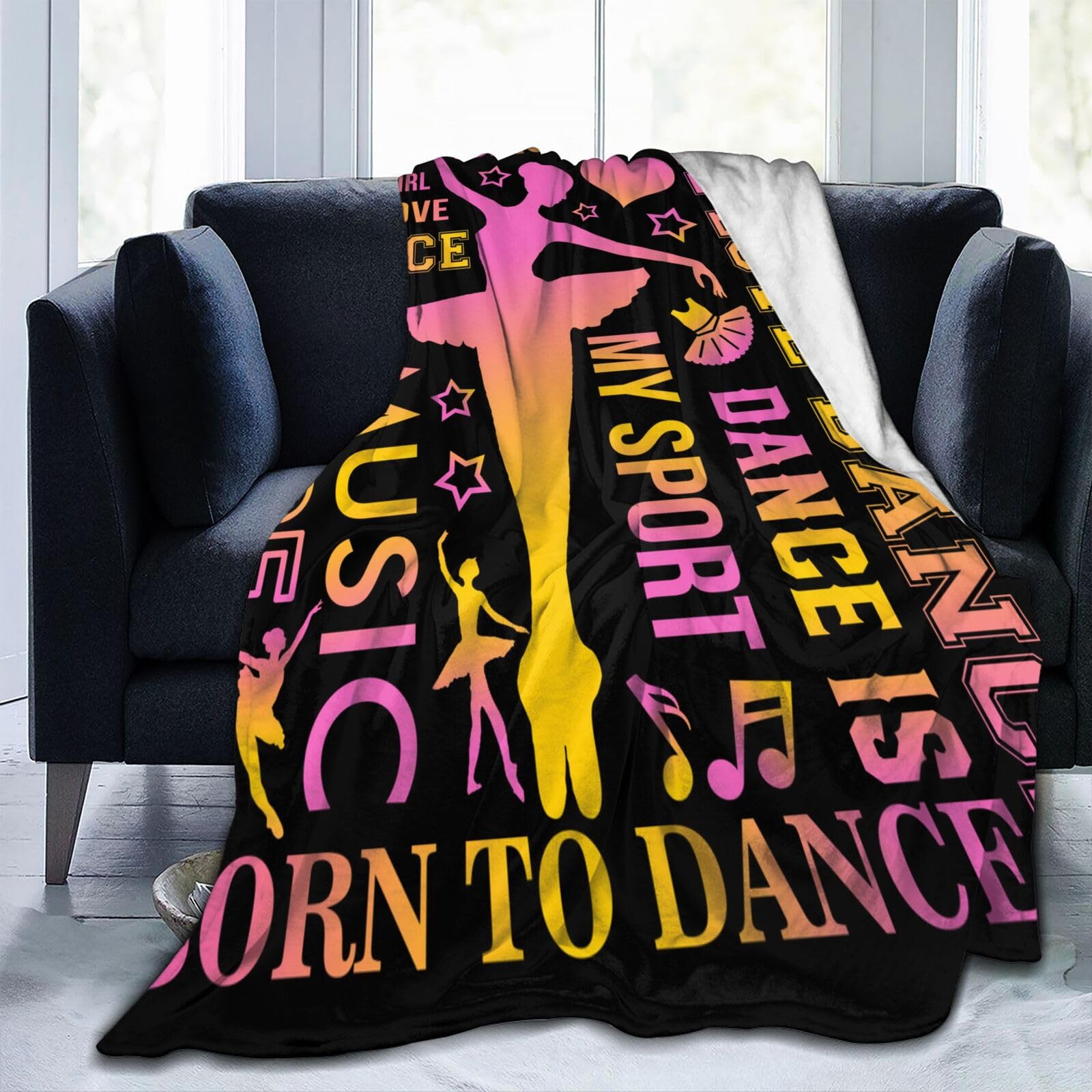 Socira Dancer Gifts Blanket, Dance Gifts for Girls, Dance Life Flannel Fleece Throw Blankets for Couch Sofa, Soft Warm Lap Nap Blankets for All Seasons, Dance Lover Dancer Teacher Gifts for Birthday