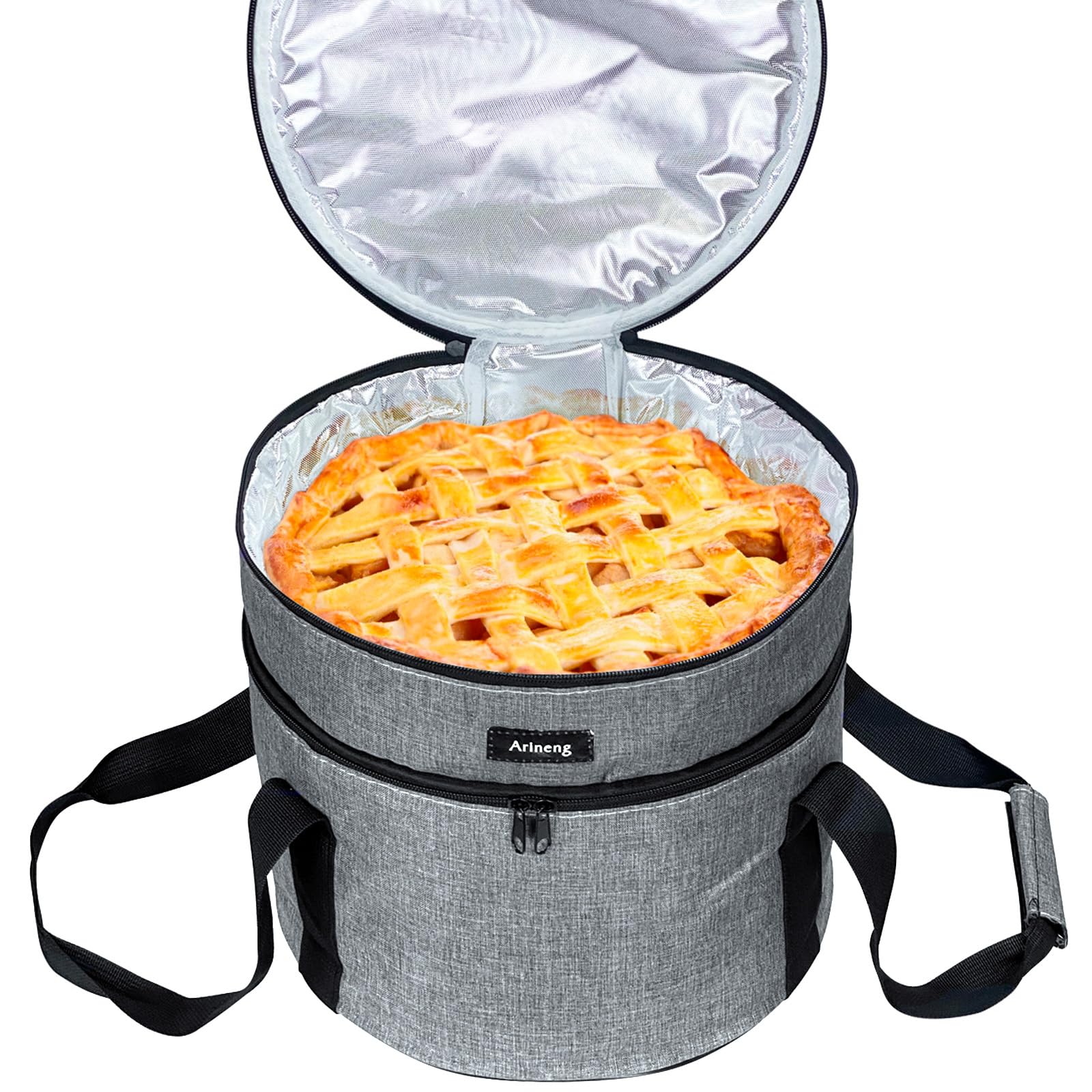 Arineng insulated pie carrier Round Insulated Casserole Carriers, Pie Carriers, Round Insulated Coolers, Casserole Trays For Hot And Cold Foods