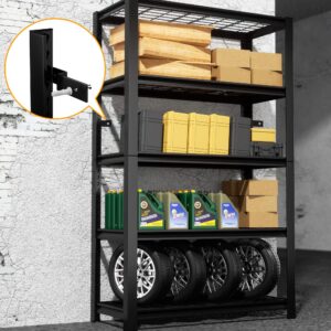 Lauxery 2pcs Storage Shelves Heavy Duty Garage Shelving Units,2450LBS Load Capacity Garage Storage Rack, 5 Tiers Adjustable Metal Shelves for Garage Basement 72" H X35.5 W X 16" D