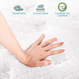 TeQsli Twin Mattress 10 inch Hybrid Mattress with Gel Memory Foam Innerspring Mattress in a Box for Pressure Relief & Cooling Sleep Twin Size Mattress, 100 Nights Trial